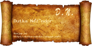 Dutka Nándor névjegykártya