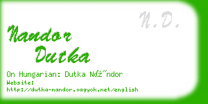 nandor dutka business card